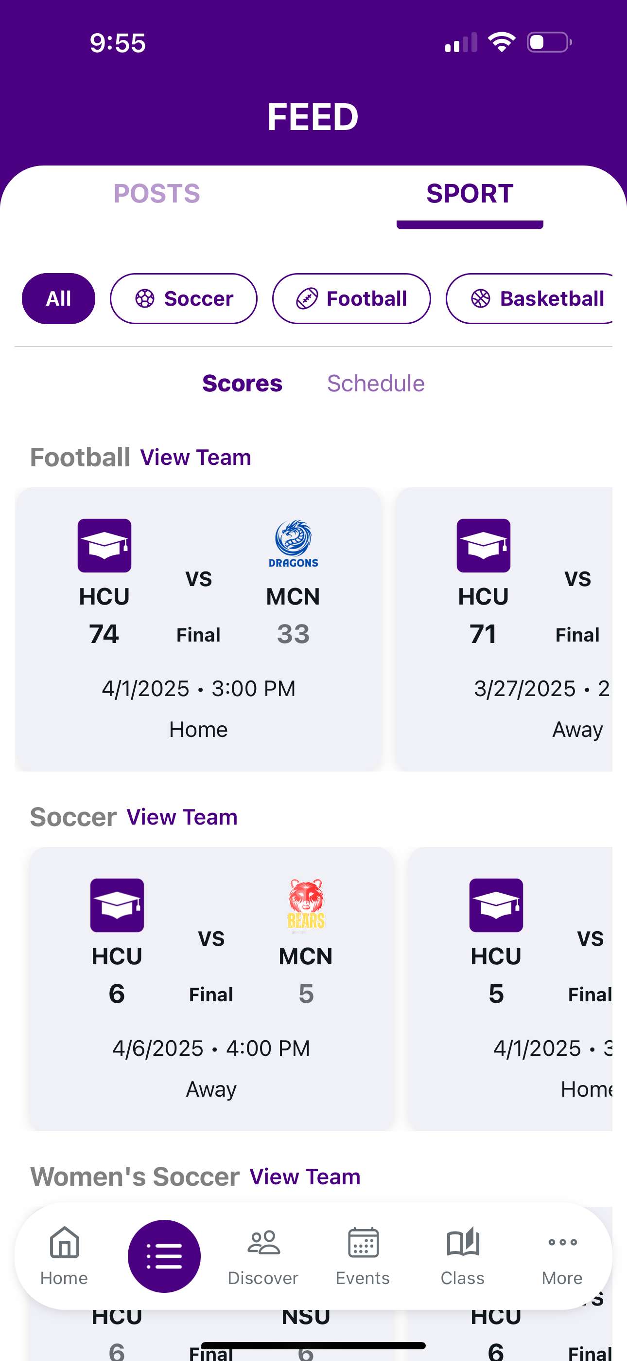 Sports Scores Feed